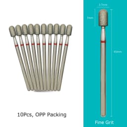 HYTOOS Fine Grit Diamond Nail Drill Bits 10pcs/Set Russian Cuticle Burr Manicure Drills Nails Accessories Tool