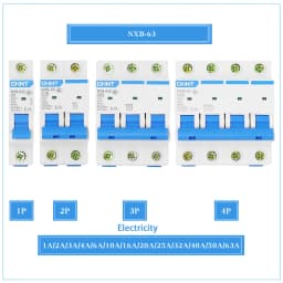 CHNT CHINT NXB-63 2P AC 230/400V Miniature Circuit Breaker C 6 10 16 20 25 32 40 63A Overload Protector DZ47 C Style Air Switch