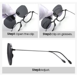 VIVIBEE Big Size Flip Up Clip on Sunglasses Polarized Gradient Grey Lens Oversized Driving UV400  Fishing Accessory