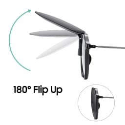 VIVIBEE Big Size Flip Up Clip on Sunglasses Polarized Gradient Grey Lens Oversized Driving UV400  Fishing Accessory