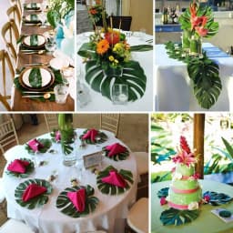 Artificial Tropical Palm Leaves Rustic Wedding Decoration Jungle Safari Birthday Party Tropical Summer Hawaiian Party Decors