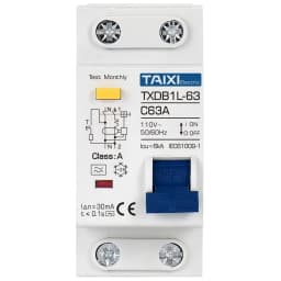 Residual Current Circuit Breaker RCBO Type A 30mA MCB 1P+N 10A 16A 20A 32A 40A 63A Earth Leakage Overload Protection TAIXI