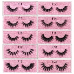 FOXESJI Mink Eye Lashes Fluffy Dramatic Wispy Cross False Eyelashes Strip Lashes Extension Natural Soft 3D Mink Eyelashes Makeup