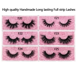 FOXESJI Mink Eye Lashes Fluffy Dramatic Wispy Cross False Eyelashes Strip Lashes Extension Natural Soft 3D Mink Eyelashes Makeup
