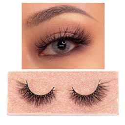 FOXESJI Mink Eye Lashes Fluffy Dramatic Wispy Cross False Eyelashes Strip Lashes Extension Natural Soft 3D Mink Eyelashes Makeup