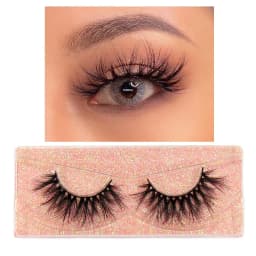 FOXESJI Mink Eye Lashes Fluffy Dramatic Wispy Cross False Eyelashes Strip Lashes Extension Natural Soft 3D Mink Eyelashes Makeup