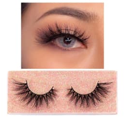 FOXESJI Mink Eye Lashes Fluffy Dramatic Wispy Cross False Eyelashes Strip Lashes Extension Natural Soft 3D Mink Eyelashes Makeup