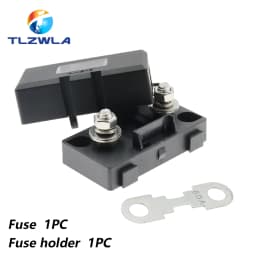 1Set ANS trumpet Fork Plug Fuse 20A 30A 40A 50A 60A 70A 80A 100A 150A 200A Bolt fixed insurance film + ANS-8 Safety plate base