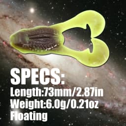 B&U 73mm Floating Soft Fishing Lure Frog Baits Trout Bass Lure Silicone Swimbait Jigging Wobblers For Pike Artifical Rubber Bait