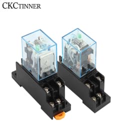 MY2NJ HH52P DPDT Miniature Coil Electromagnetic intermediate Relay  AC12V 24V DC24V AC110V 220V 8 Pin Relay with Socket Base