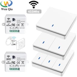 Wireless Smart Switch Light 433Mhz RF 86 Wall Panel Switch with Remote Control Mini Relay Receiver 220V Home Led Light Lamp Fan