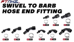 Universal AN6 AN8 AN10 Push-on Hose End Fittings Fuel Oil Cooler Hose Fitting 0 45 90 180 Degree Reusable Connection Adapter