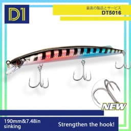 D1 Sea Fishing Minnow Lure 190mm 36g Trolling Sinking Depth 0.6-0.9m Long Jerkbait Saltwater Wobblers For Seabass Tuna Pike