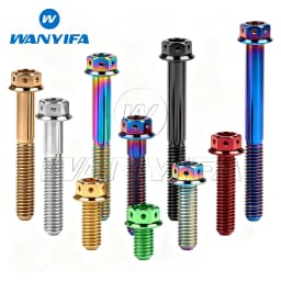 Wanyifa Titanium Bolt M6 M8x10 15 20 25 30 35 40 45 50 55 60 75mm Flange Inner Hexagon Head Screws for Motorcycle Brake Calipers