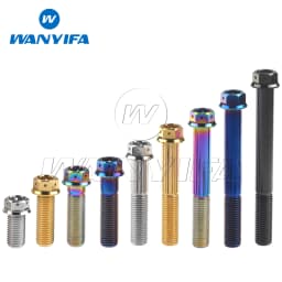 Wanyifa Titanium Bolt M6 M8x10 15 20 25 30 35 40 45 50 55 60 75mm Flange Inner Hexagon Head Screws for Motorcycle Brake Calipers