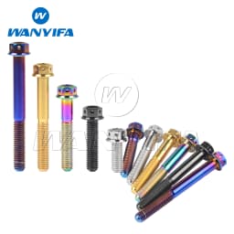Wanyifa Titanium Bolt M6 M8x10 15 20 25 30 35 40 45 50 55 60 75mm Flange Inner Hexagon Head Screws for Motorcycle Brake Calipers