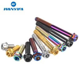 Wanyifa Titanium Bolt M6 M8x10 15 20 25 30 35 40 45 50 55 60 75mm Flange Inner Hexagon Head Screws for Motorcycle Brake Calipers