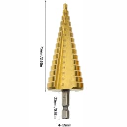 4 -32mm HSS titanium coated metal hex core drill bits High Speed Steel step drill bit set cone hole Wood cutter Taper metric