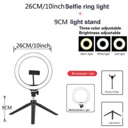 Youtube Shooting Vlog Selfie Circular Photo Ring Light Led Photographic Video Camera Lamp Studio Lighting Phone Holder