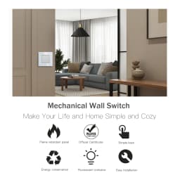BSEED Mechanical Wall Light Switch Button 1/2/3Gang 1Way Crystal Glass Panel Power Switch On Off 250V White Black