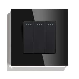 BSEED Mechanical Wall Light Switch Button 1/2/3Gang 1Way Crystal Glass Panel Power Switch On Off 250V White Black