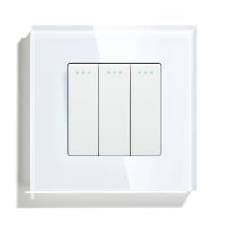 BSEED Mechanical Wall Light Switch Button 1/2/3Gang 1Way Crystal Glass Panel Power Switch On Off 250V White Black