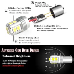 iJDM Canbus Car Lights BA9S BAX9S BAY9S LED For car Reverse Lights or Parking Lights,H21W H6W T4W License Plate Lights 12V-24V