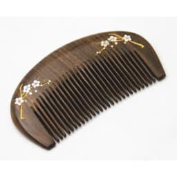 Natural Gold Sandalwood Small Comb Natural Wood Structure Fine Tooth Hair Comb Anti-Static Head Acupuncture Point Massage Gift