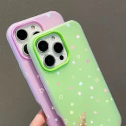 Cute Pastel Color Colorful Star Pattern Phone Case For iPhone 11 12 13 14 15 16 17 Pro 18 Pro Max 16E Air XS XR X 7 8 Plus Cover