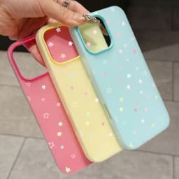 Cute Pastel Color Colorful Star Pattern Phone Case For iPhone 11 12 13 14 15 16 17 Pro 18 Pro Max 16E Air XS XR X 7 8 Plus Cover