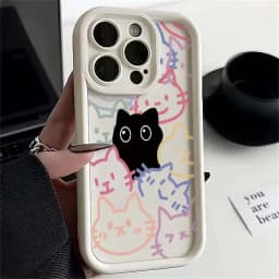 Y2K Moon Star Black Cat Case For Samsung Galaxy S25 FE S24 S26 Ultra Plus A17 A56 A36 A26 A16 A55 A54 A53 A23 A34 A35 A07 A06 5G