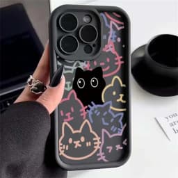 Y2K Moon Star Black Cat Case For Samsung Galaxy S25 FE S24 S26 Ultra Plus A17 A56 A36 A26 A16 A55 A54 A53 A23 A34 A35 A07 A06 5G