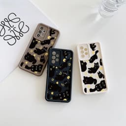 Y2K Moon Star Black Cat Case For Samsung Galaxy S25 FE S24 S26 Ultra Plus A17 A56 A36 A26 A16 A55 A54 A53 A23 A34 A35 A07 A06 5G