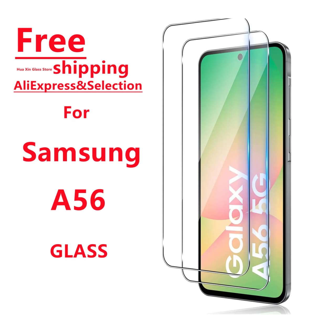 4/1Pcs For Galaxy A56 Screen Protector Samsung, Tempered Glass HD 9H High Aluminum Transparent Clear Anti Scratch Case Friendly