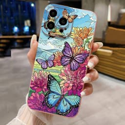 Luxury Romantic Watercolor Butterfly Flower Case For Xiaomi Redmi Note 14 13 12 Pro Plus 12S 11S 11 10 Redmi 13 12 14C 13C Cover