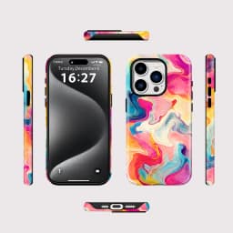 Fcicicase For Magsafe Wireless Charge Case For iPhone 16 15 14 13 Pro Max 12 11 Magnetic Double-layer Colorful Lines Cover