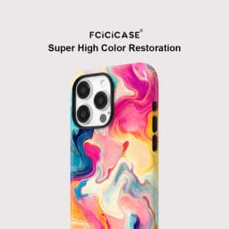 Fcicicase For Magsafe Wireless Charge Case For iPhone 16 15 14 13 Pro Max 12 11 Magnetic Double-layer Colorful Lines Cover