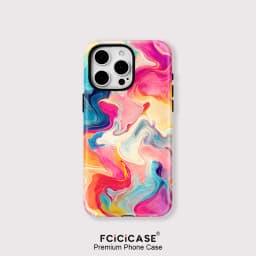 Fcicicase For Magsafe Wireless Charge Case For iPhone 16 15 14 13 Pro Max 12 11 Magnetic Double-layer Colorful Lines Cover