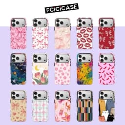 Fcicicase For Magsafe Wireless Charge Case For iPhone 16 15 14 13 Pro Max 12 11 Magnetic Double-layer Colorful Lines Cover