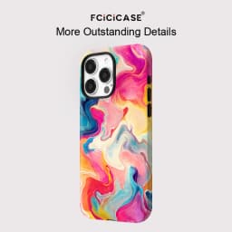 Fcicicase For Magsafe Wireless Charge Case For iPhone 16 15 14 13 Pro Max 12 11 Magnetic Double-layer Colorful Lines Cover