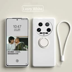 Case Fro Xiaomi 14 Ultra Liquid Silicone Ring Holder Soft Phone Cover for Xiaomi 14 Ultra Shockproof Back Fundas Xiaomi 14Ultra