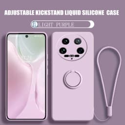 Case Fro Xiaomi 14 Ultra Liquid Silicone Ring Holder Soft Phone Cover for Xiaomi 14 Ultra Shockproof Back Fundas Xiaomi 14Ultra