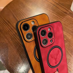 Retro Leather Deer Case For iPhone 16 15 14 13 12 11 Pro Max Plus 15Pro 14Pro 13Pro ProMax For Magsafe Wireless Charge Cover