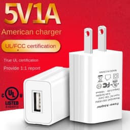 US Adapter 5V 2A 1A Fast Charging UL Plug One USB Port Phone Charging Wall Charger Travel in USA Japan Thailand Canada Colombia