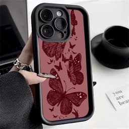 Retro Butterfly Pattern Silicone Phone Case For iPhone 17 16 15 14 13 12 11 Pro Max 17 Air 16E XS X XR 7 8 Plus Shockproof Cover