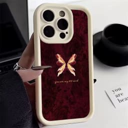 Retro Butterfly Pattern Silicone Phone Case For iPhone 17 16 15 14 13 12 11 Pro Max 17 Air 16E XS X XR 7 8 Plus Shockproof Cover