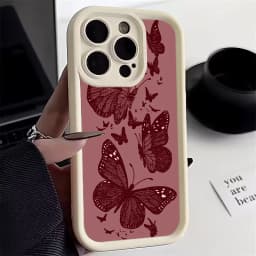 Retro Butterfly Pattern Silicone Phone Case For iPhone 17 16 15 14 13 12 11 Pro Max 17 Air 16E XS X XR 7 8 Plus Shockproof Cover