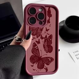 Retro Butterfly Pattern Silicone Phone Case For iPhone 17 16 15 14 13 12 11 Pro Max 17 Air 16E XS X XR 7 8 Plus Shockproof Cover