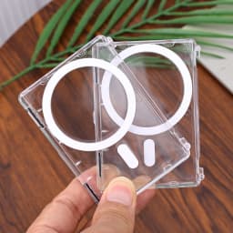 Magnetic Transparent Wallet Card Holder For Magsafe Photo Case Magnet Socket Card Slots Cover Sleeve For iPhone 17 Samsung Mi