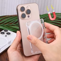 Magnetic Transparent Wallet Card Holder For Magsafe Photo Case Magnet Socket Card Slots Cover Sleeve For iPhone 17 Samsung Mi